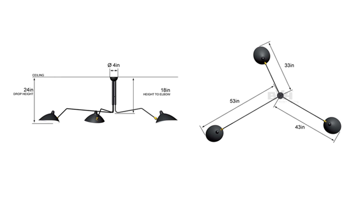 BVH博威灯饰 Three-Arm Ceiling Lamp 昆虫系列 三头吊灯